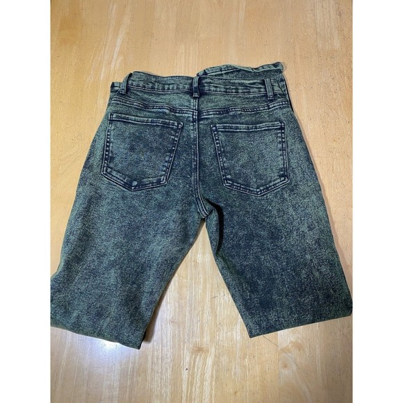 Forever 21 Women's Green Acid Wash Mid Rise Boot Size 27 - Picture 2 of 9